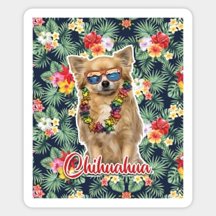 Chihuahua Summer Funky Hawaiian, Hawaii Style, Dog Personalized Hawaiian Sticker